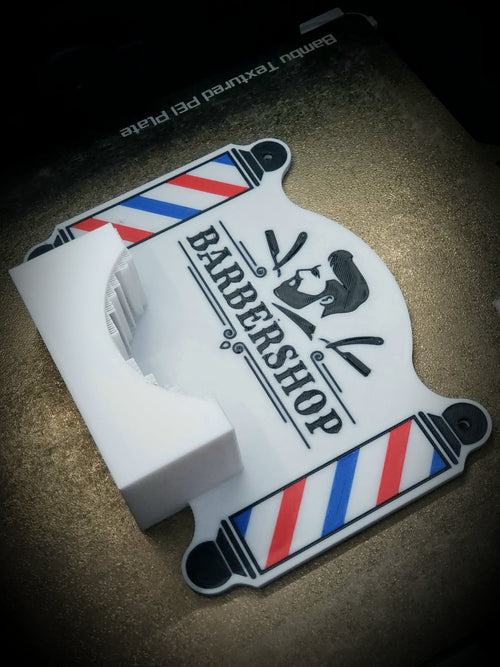 3D Barbershop Business Card Holder — Barber Pole Desk Display