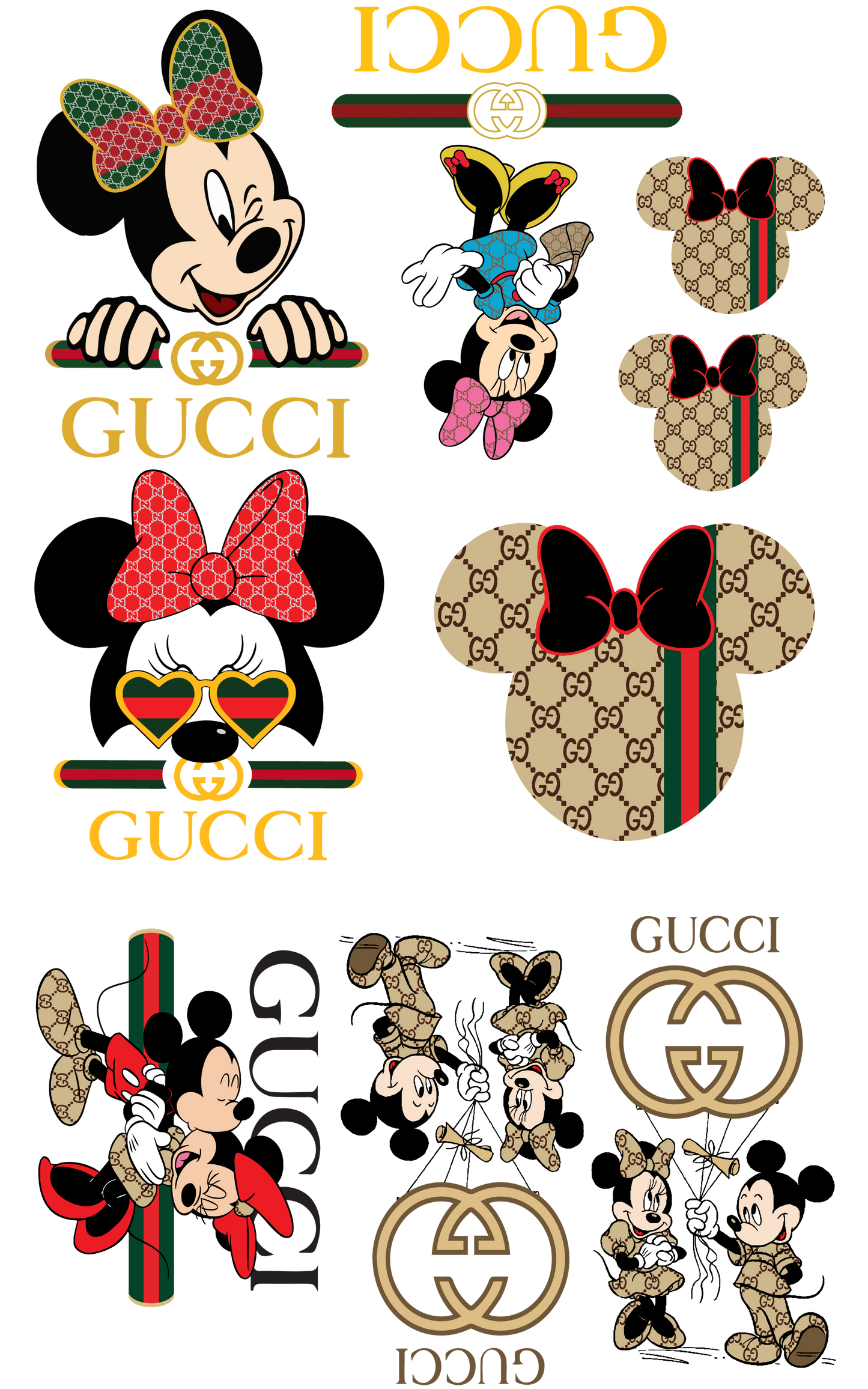 GUCCI  Mickey and MinnieDtf Premade Gang sheets