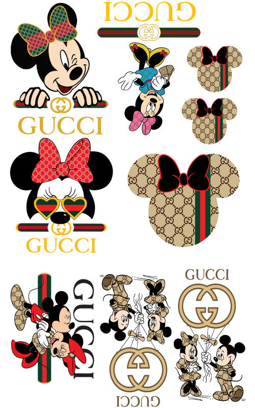 GUCCI  Mickey and MinnieDtf Premade Gang sheets