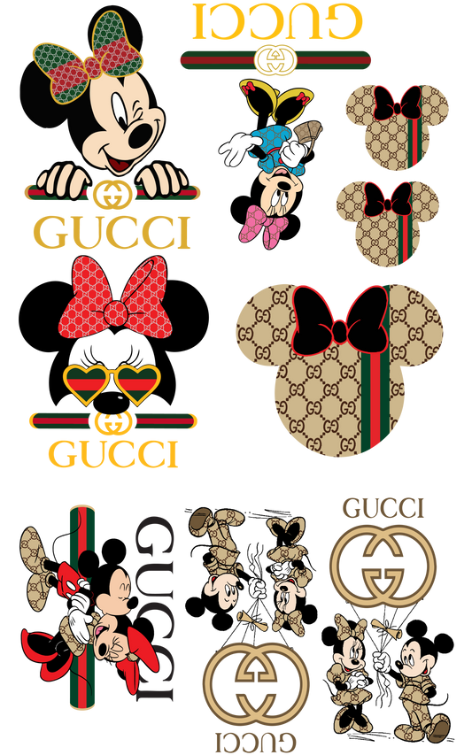 GUCCI  Mickey and MinnieDtf Premade Gang sheets