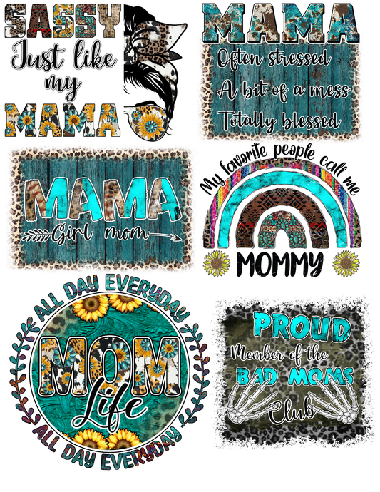 DTF Gang Sheet — Mama Western Boho Pack · 6 Mom Life Designs