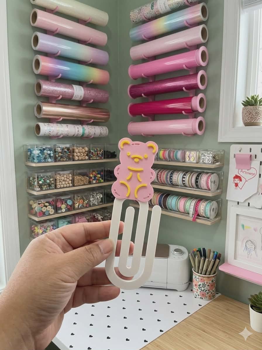 3D Gummy Bear Bookmark — Cute Bear Paper Clip