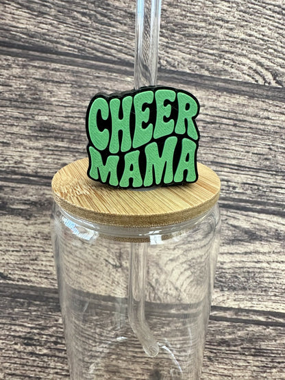 3D Cheer Mama Straw Topper — Cheer Mom Straw Charm 10mm