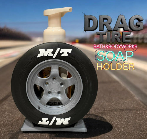3D Drag Racing Tire Soap Dispenser Holder — Car Lover Bathroom Decor