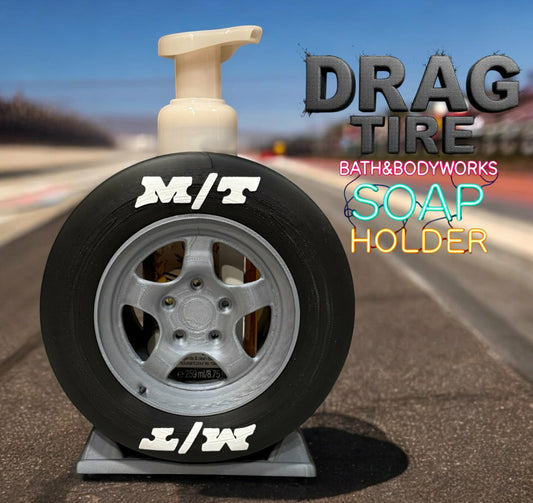 3D Drag Racing Tire Soap Dispenser Holder — Car Lover Bathroom Decor
