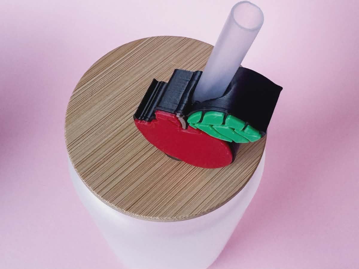 3D Apple Straw Topper — Teacher Straw Charm 10mm