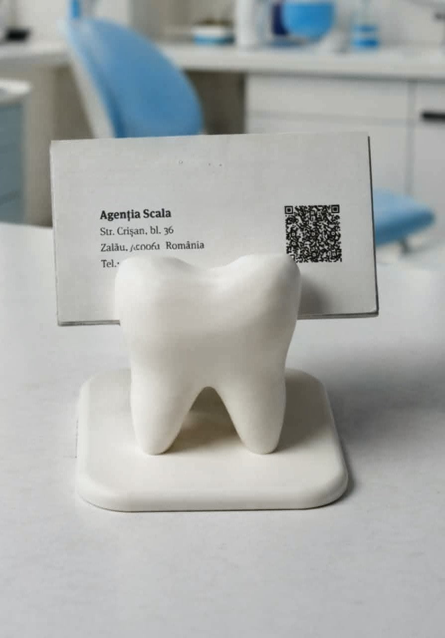 3D Tooth Business Card Holder — Dentist Office Desk Accessory