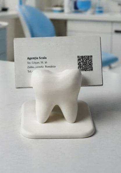 3D Tooth Business Card Holder — Dentist Office Desk Accessory
