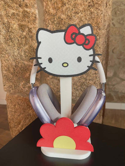 3D Kawaii Cat Headphone Stand — Cute Character Desk Holder